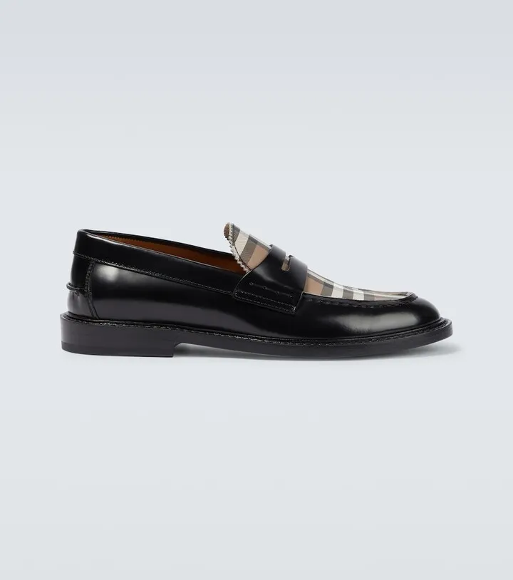 Vintage Check leather loafers