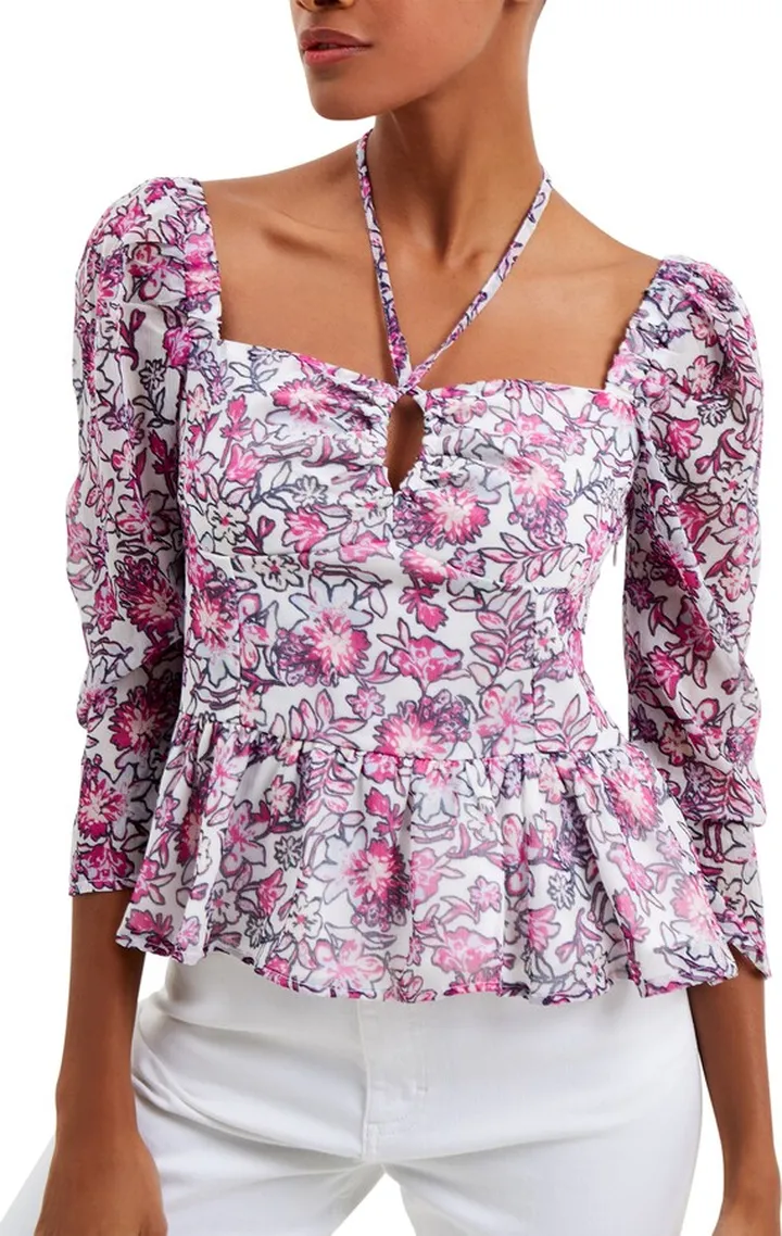 Hallie Peplum Halter Top