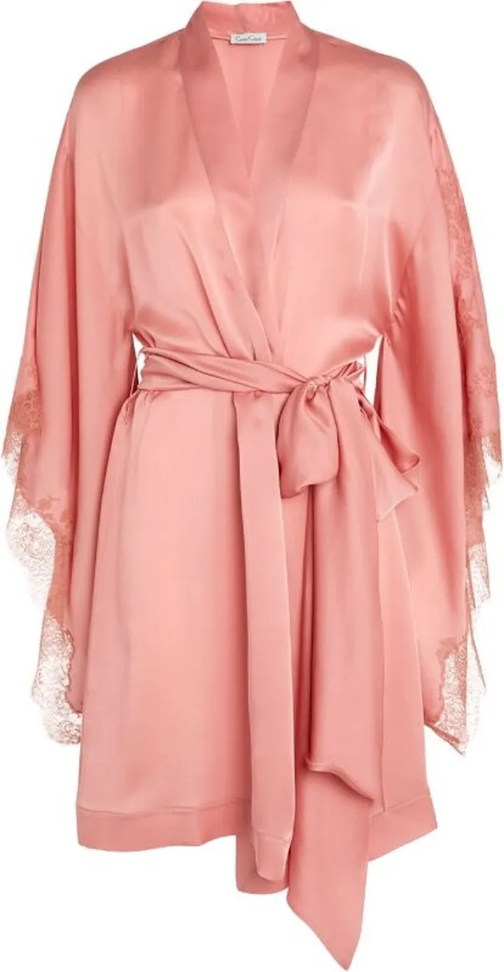 Carine Gilson Silk Butterfly-Sleeved Robe