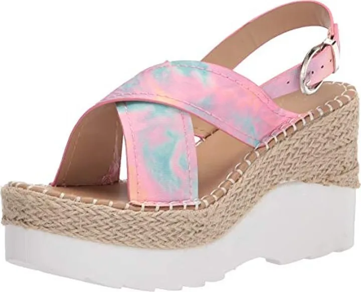 YOKI Women's Comfort Espadrille Wedge Sandal