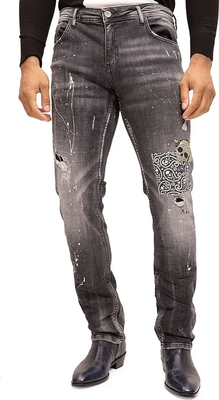 Splatter Paint Patchwork Jeans