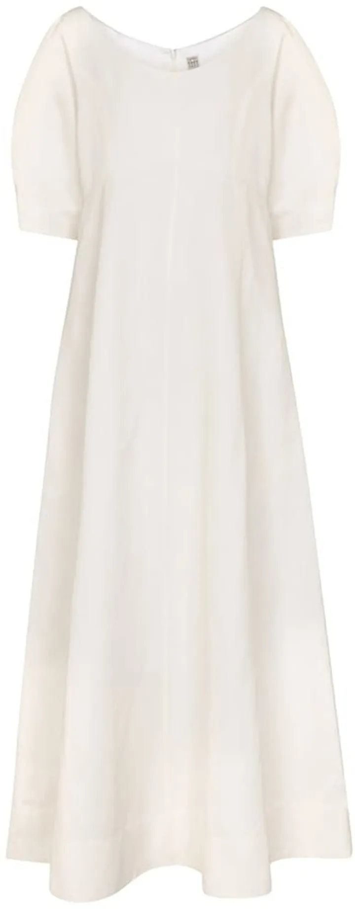 Linen and cotton-blend midi dress