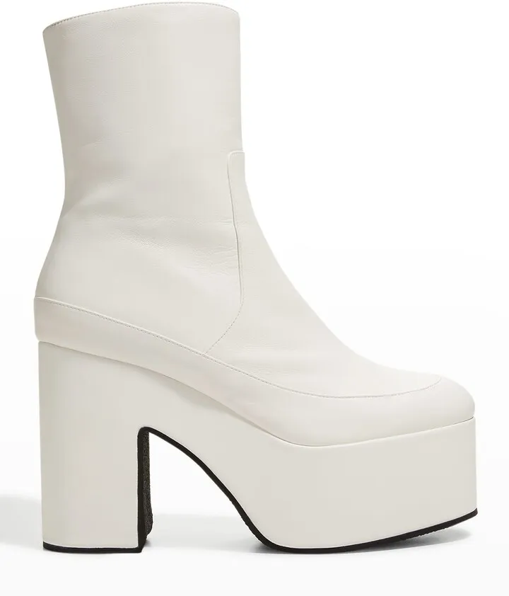 Calfskin Zip Platform Boots