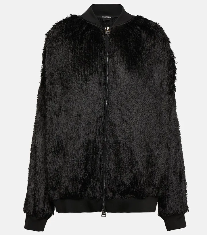 Faux-fur bomber jacket