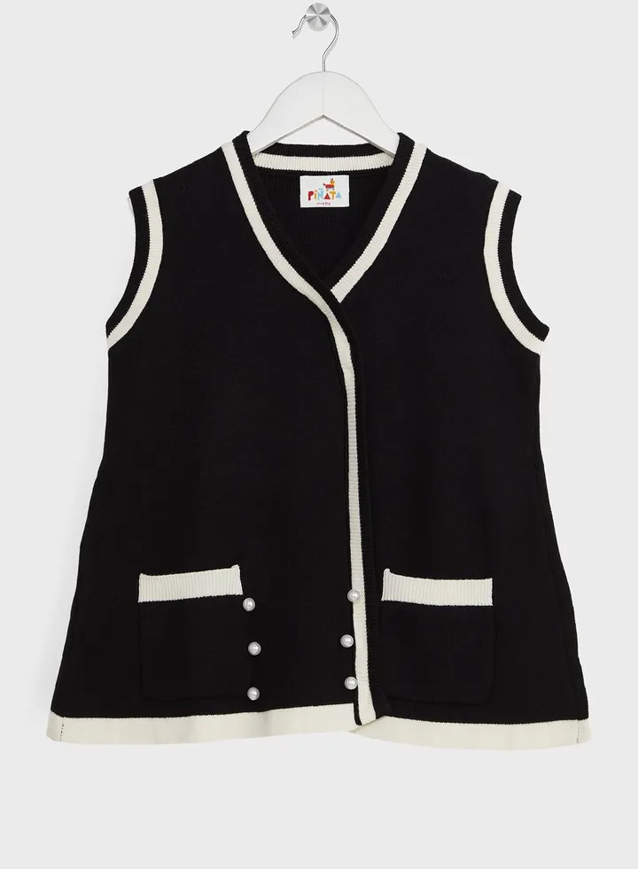 Girls Contrasting Sleeveless Dress