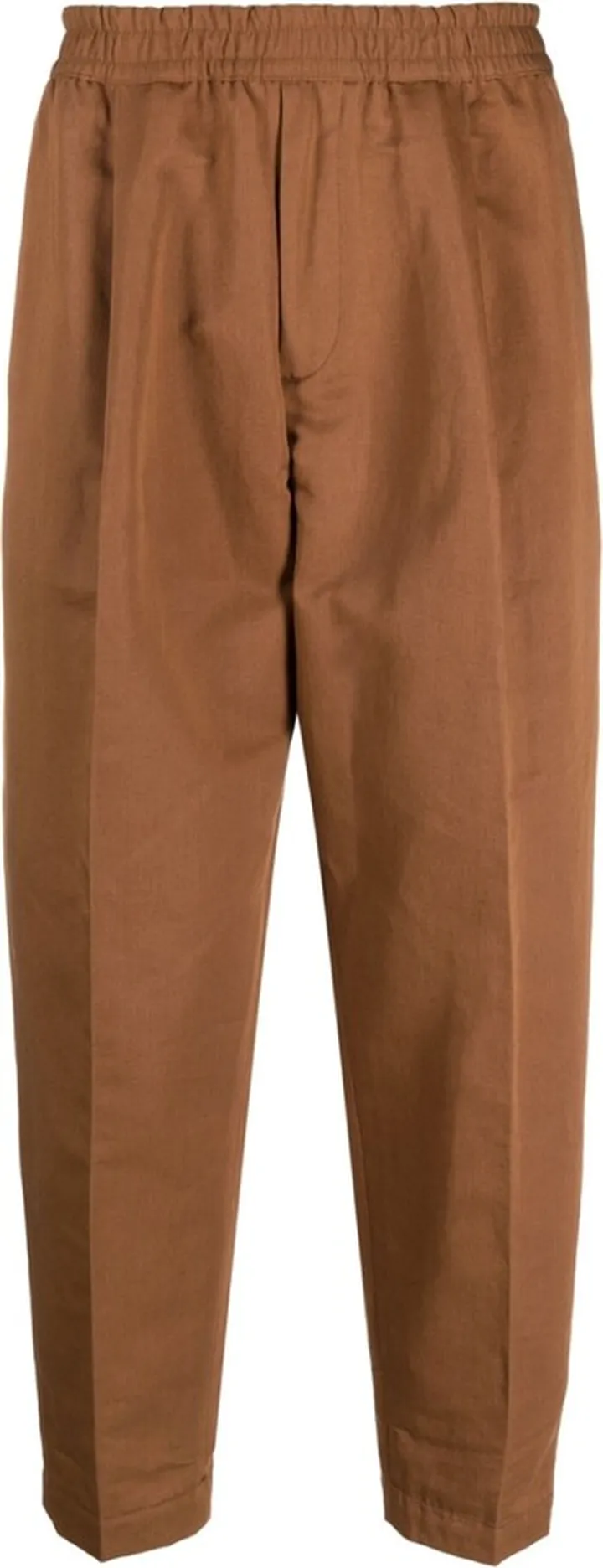 Elasticated-Waist Cropped Trousers