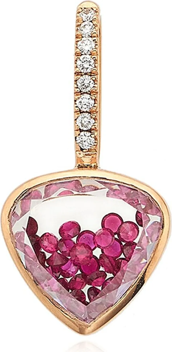 18kt rose gold ruby diamond Shaker charm