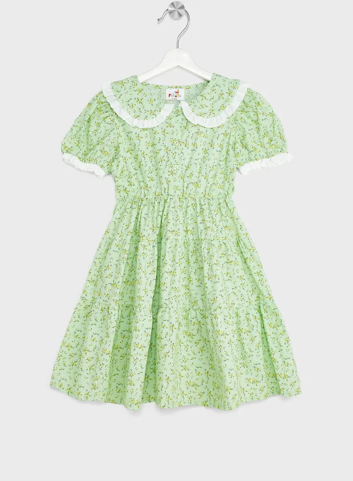 Girls Floral Printed Dress