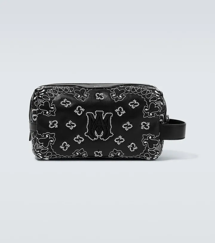 Bandana leather toiletry bag