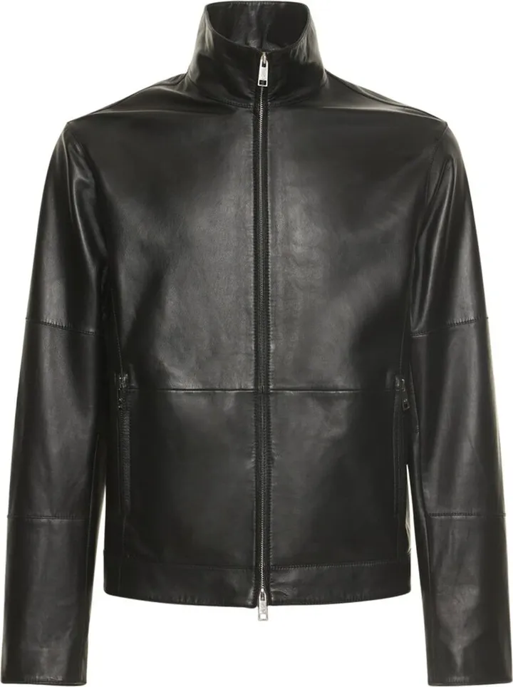 Leather biker jacket