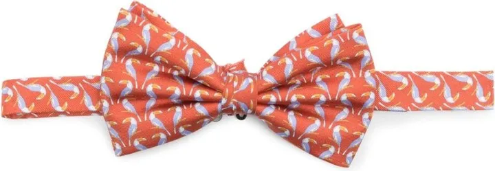Toucan-Print Silk Bow Tie