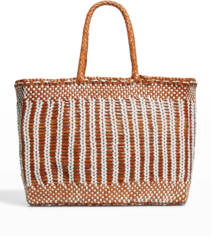 Bali Two-Tone Basket Tote Bag