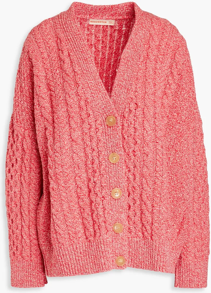 Lena cable-knit wool cardigan