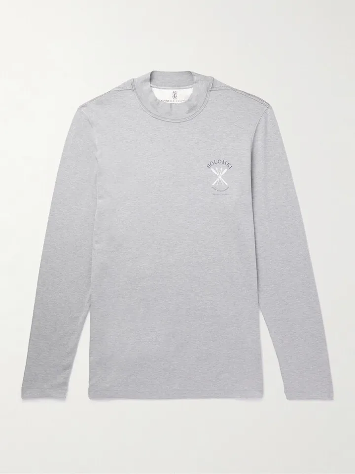 Logo-Print Silk-Blend T-Shirt