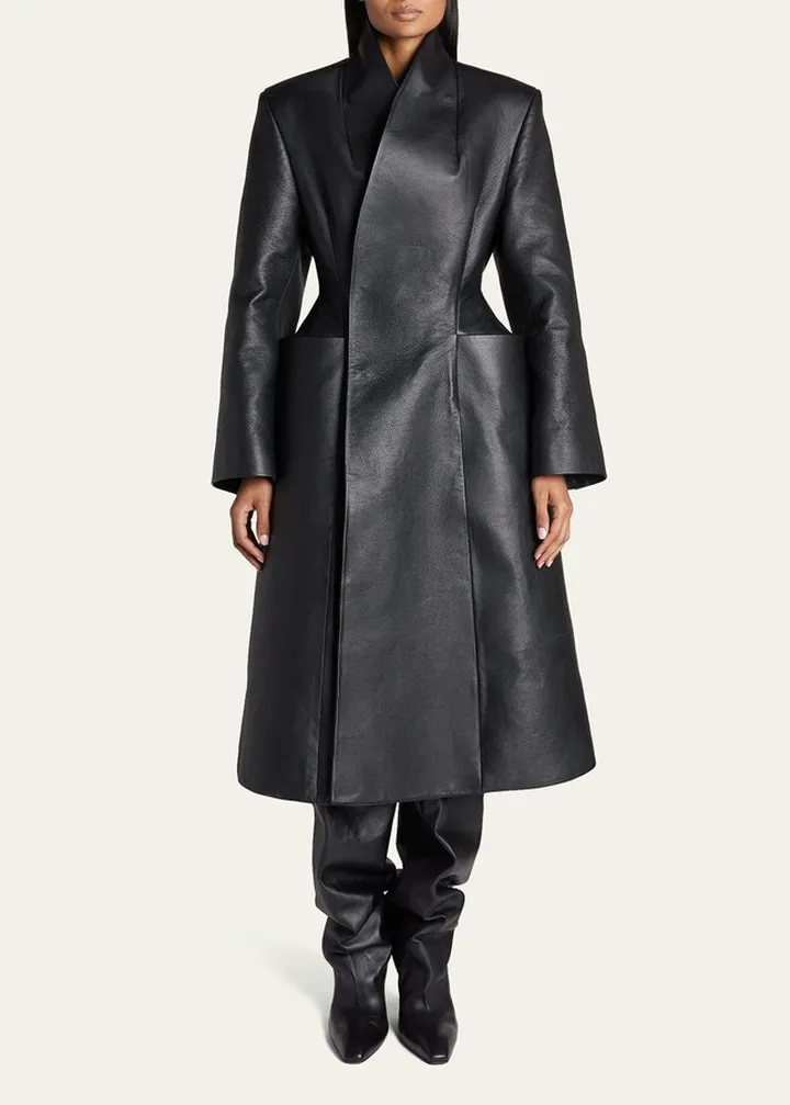 Hourglass Leather Coat