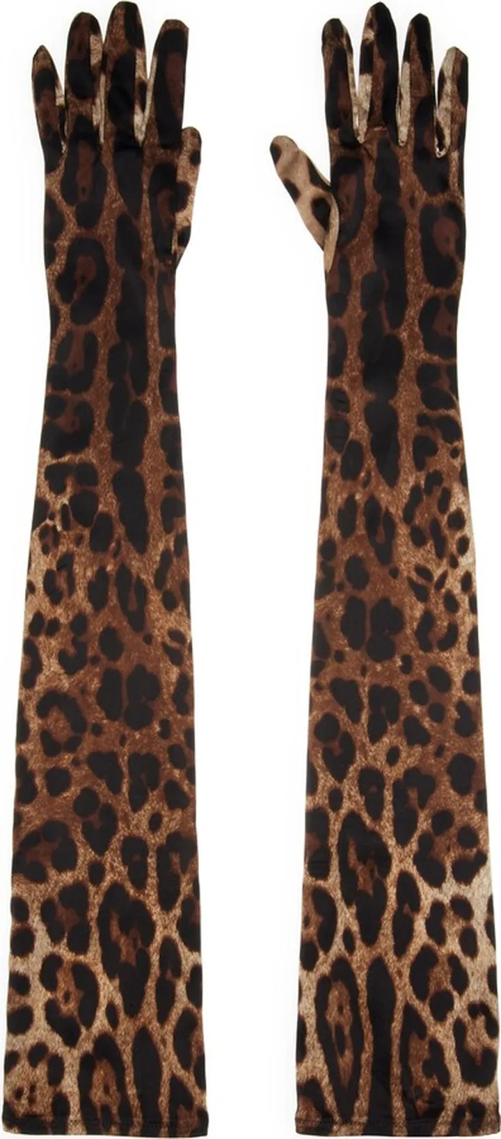 Leopard Print Stretch Silk Gloves