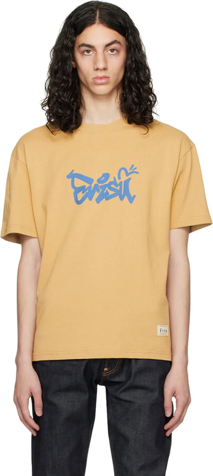 Evisu Beige Printed T-Shirt
