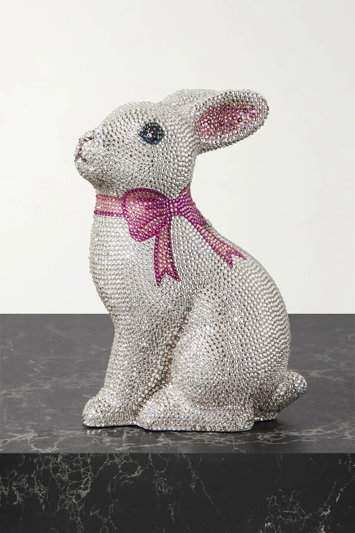Judith Leiber Couture - Pink Bow Bunny Crystal-embellished Silver-tone Clutch - One size
