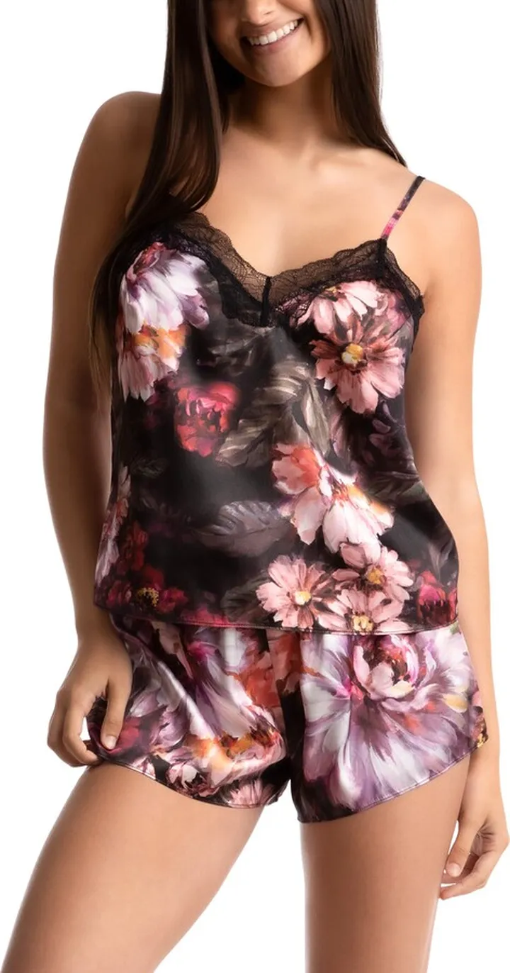Floral Lace Trim Short Pajamas