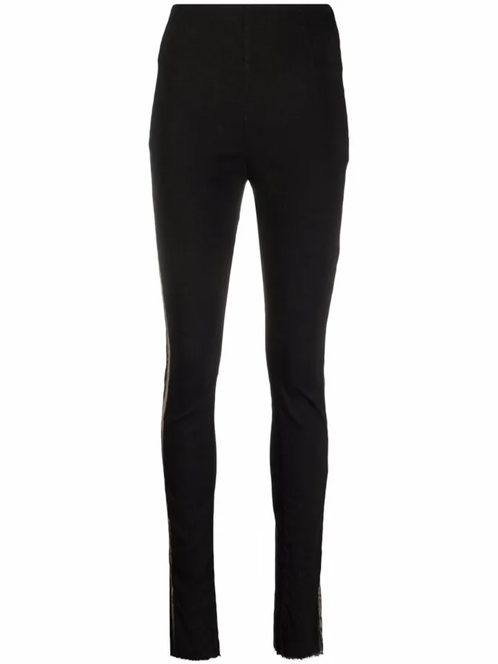 Contrast-Trim Skinny Trousers