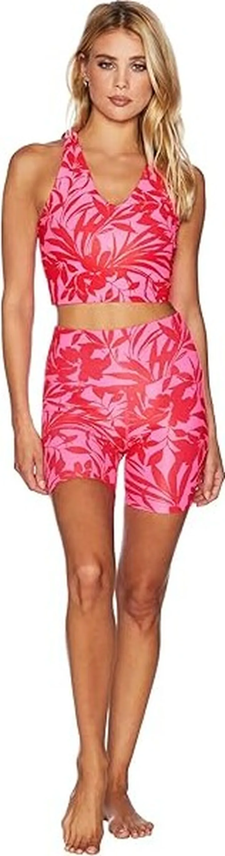 Beach Riot Bike Shorts (Neon Hibiscus) Women's Clothing