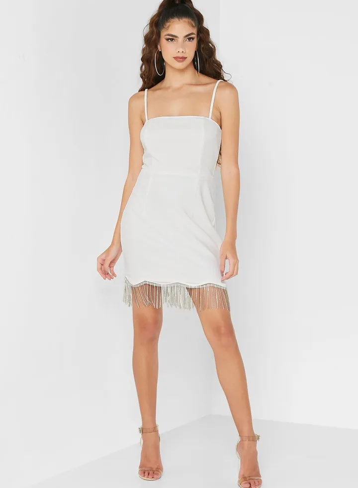 Strappy Lace Detail Bodycon Dress
