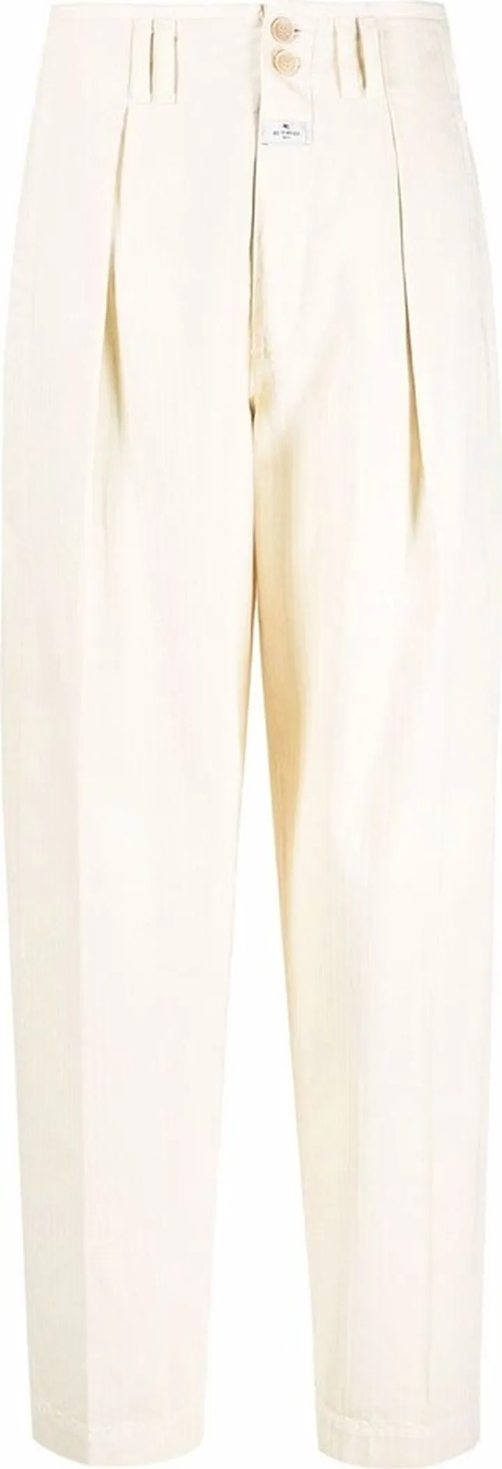 Pleat-Detail High Waisted Trousers