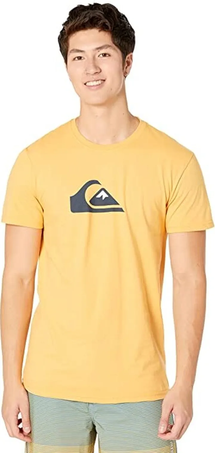 Quiksilver Comp Logo Short Sleeve Tee (Ochre) Men's Clothing