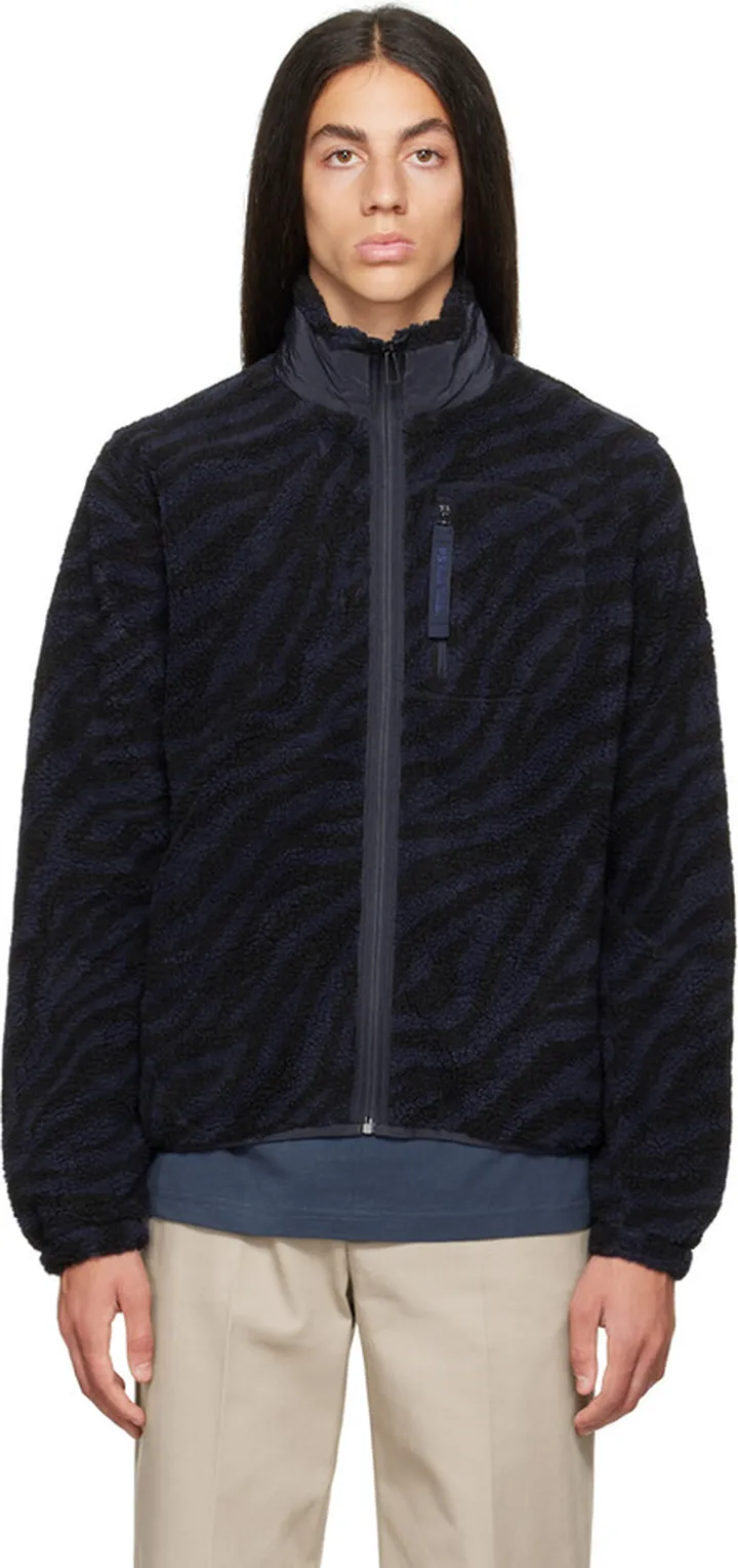 PS by Paul Smith Black & Navy Zebra Zip-Up Sweater