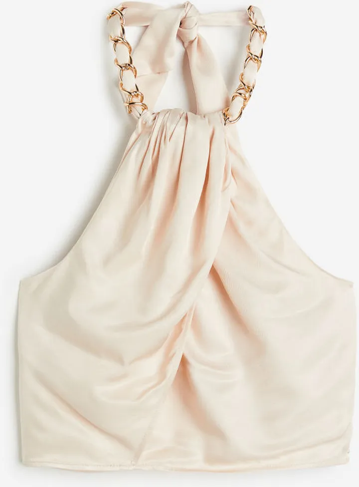 Chain-detail Halterneck Top