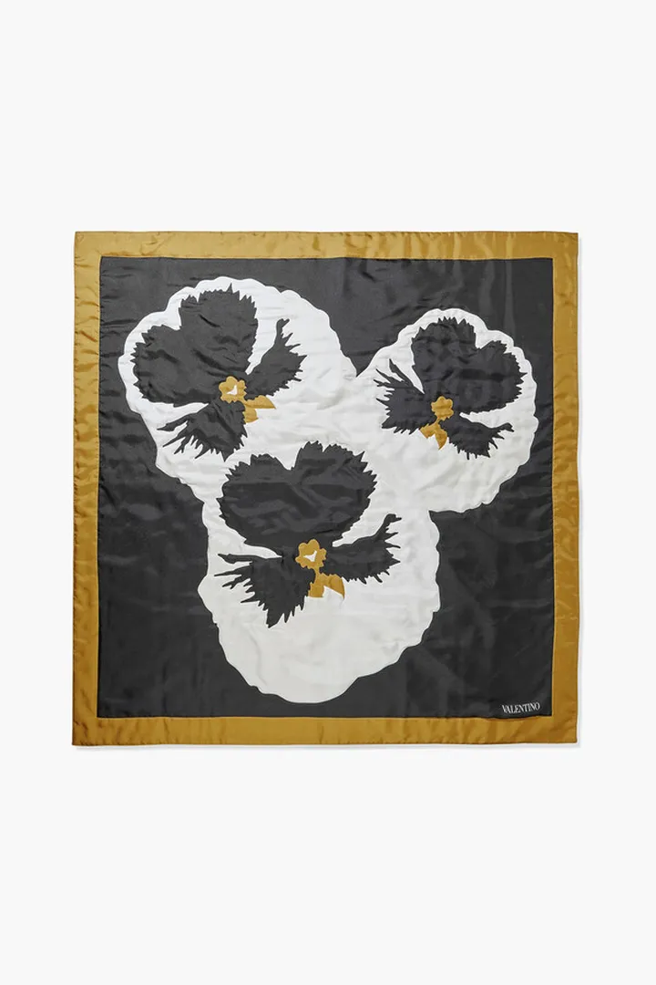 Quilted silk-twill scarf