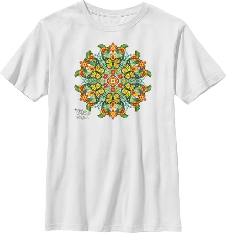 Boy's Encanto Butterfly Mandala By Catalina Estrada T-Shirt - White - Medium