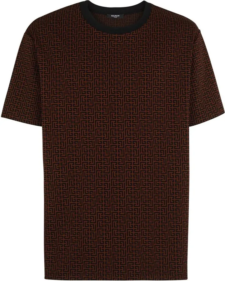 monogram-print cotton T-shirt
