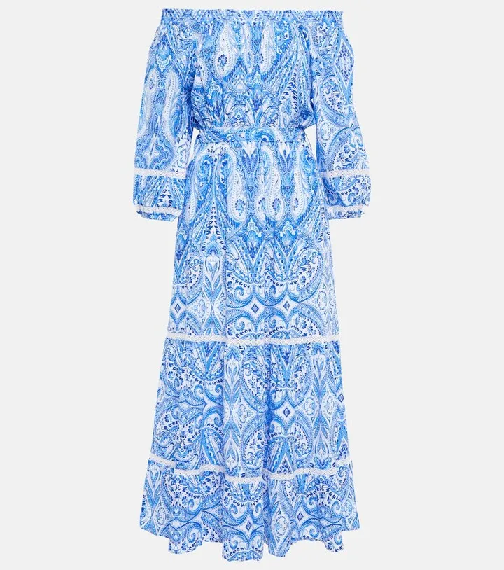 Eclipse printed off-shoulder maxi dress