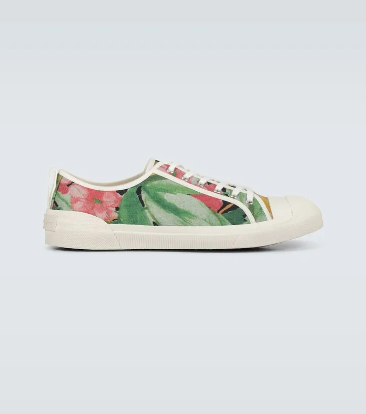 Floral printed canvas sneakers