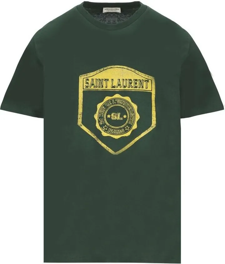 Saint Laurent Logo Printed Crewneck T-Shirt