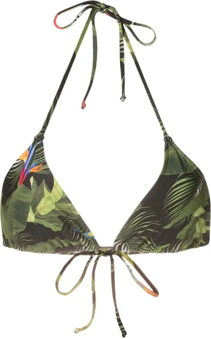 Hanna-leaf-print bikini top