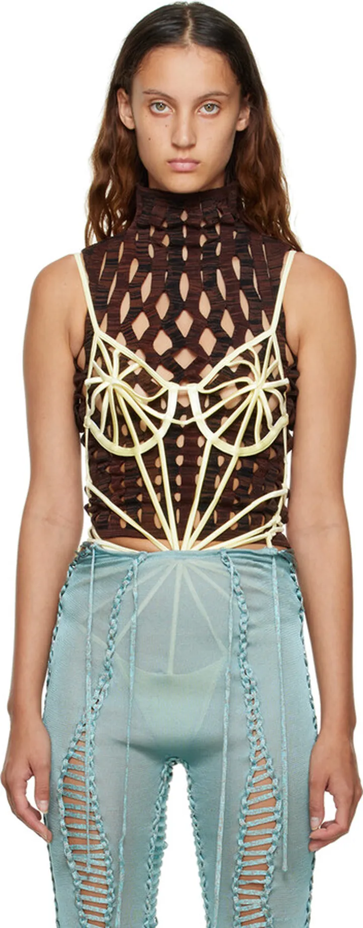 Isa Boulder SSENSE Exclusive Yellow Lace Bodysuit