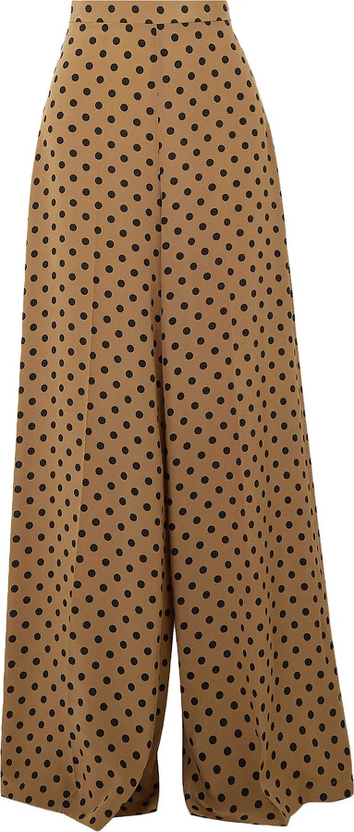 Polka-dot silk crepe de chine wide-leg pants