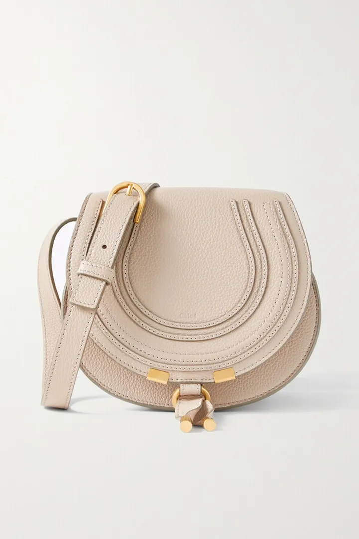 Chloé - Marcie Mini Textured-leather Shoulder Bag - Neutrals