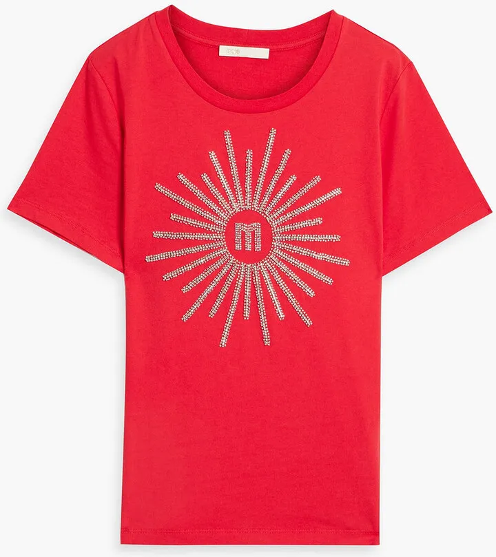 Embellished cotton-jersey T-shirt
