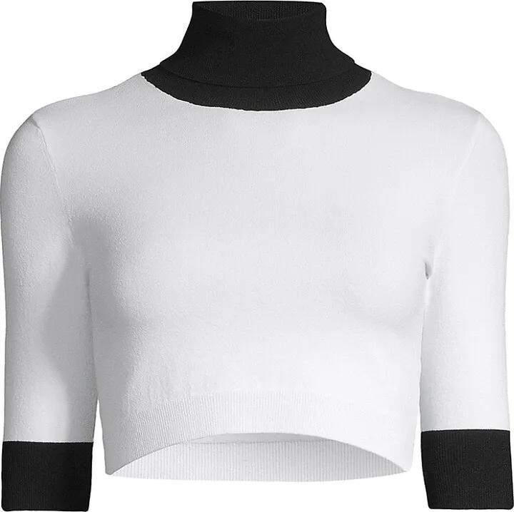 Cropped Contrast Turtleneck