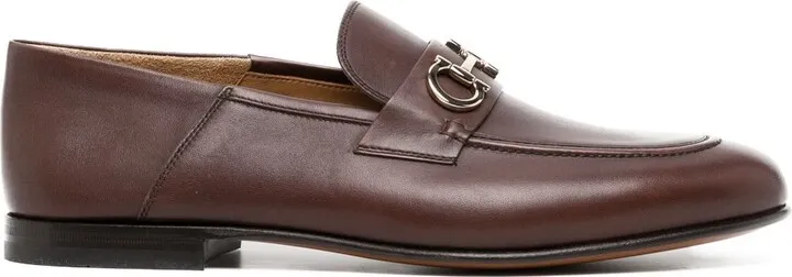 Gancini-Ornament leather loafers