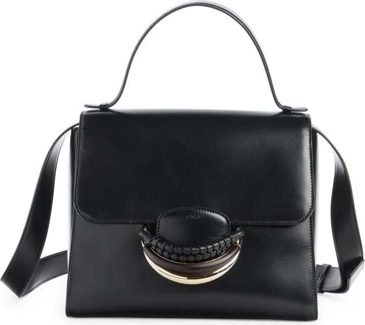 Kattie Braid Leather Box Shoulder Bag