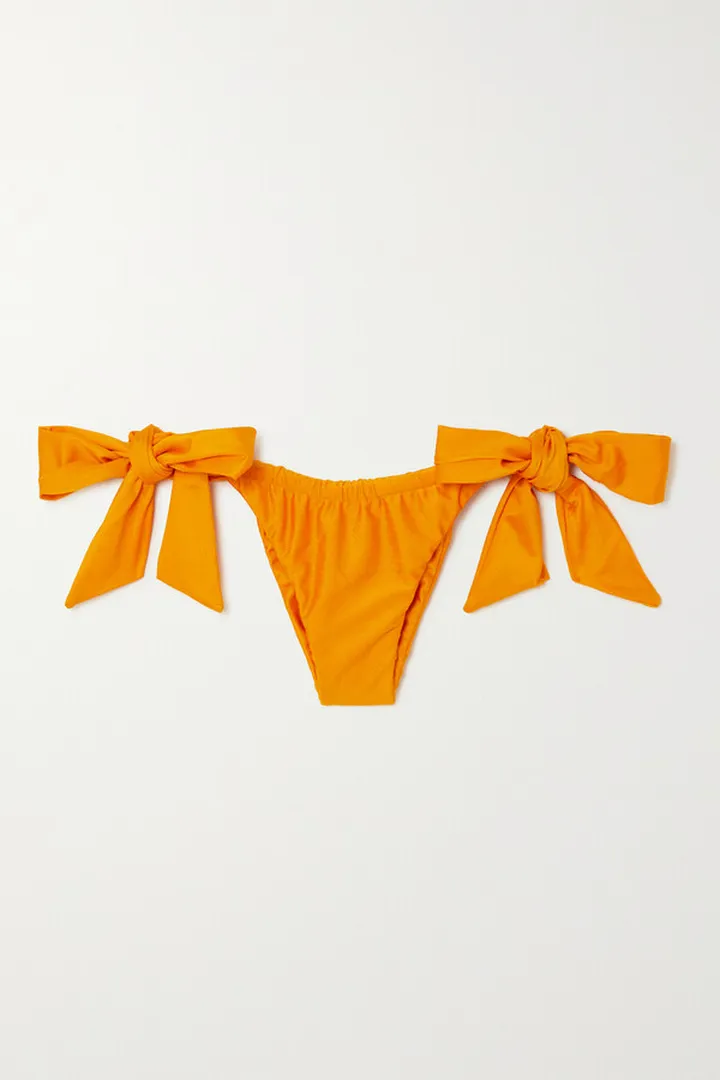 Faithfull The Brand - Costa Bow-detailed Stretch-econyl® Bikini Briefs - Orange