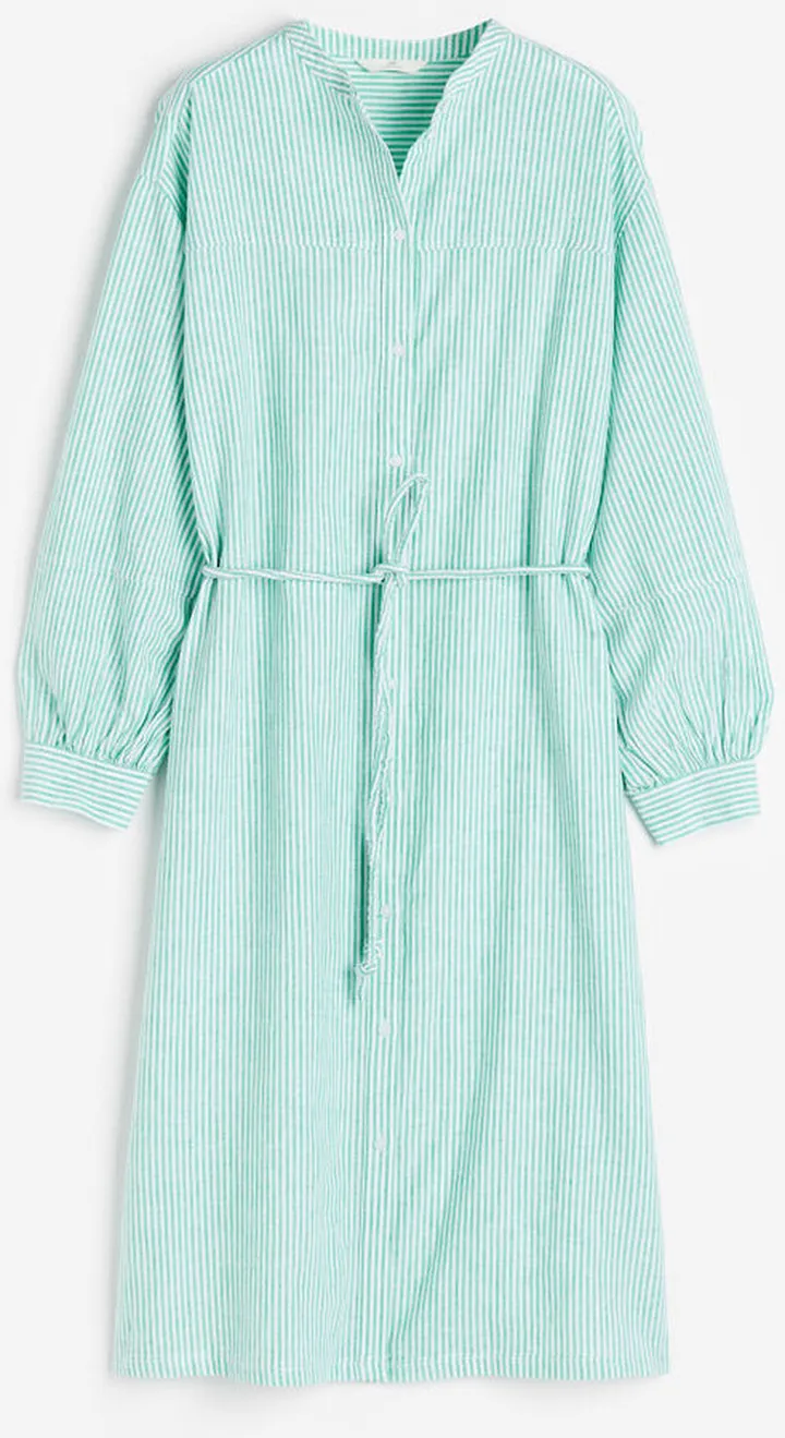 Linen-blend Shirt Dress