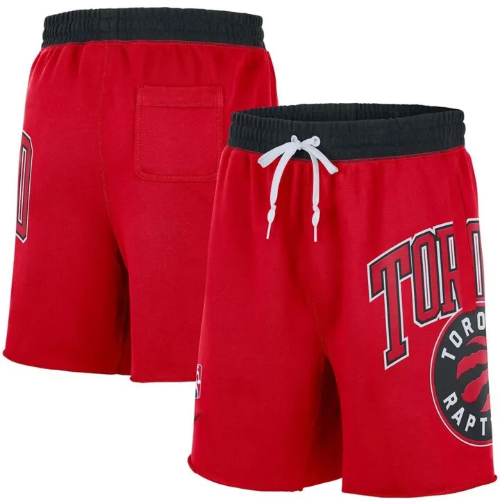 Men's Red Toronto Raptors 75th Anniversary Courtside Fleece Shorts