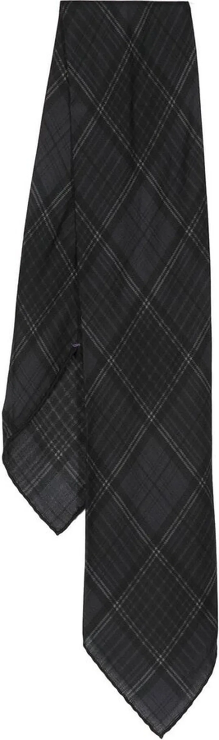 Check-Pattern Pointed Tie