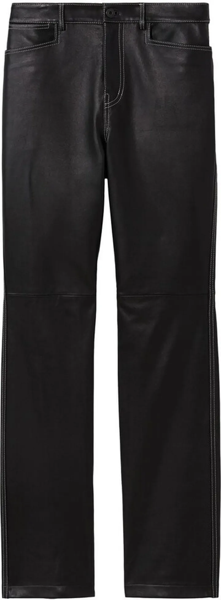 Straight Leather Trousers