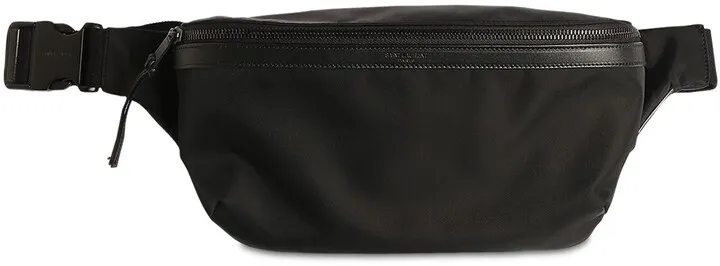 City leather & nylon crossbody bag